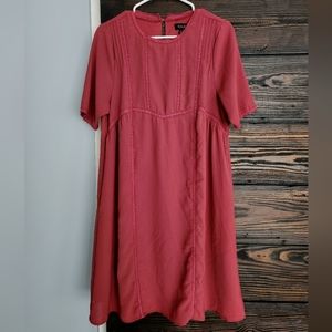 Roolee maroon red shift dress size L